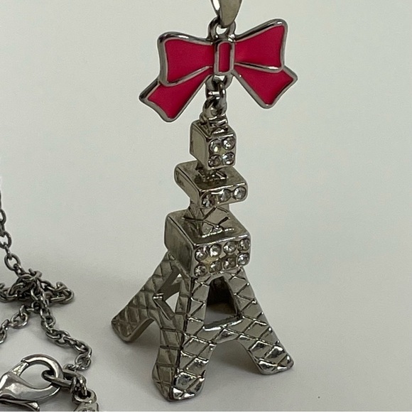 Born to Rule Pink Bow Eiffel Tower Necklace - Picture 12 of 13
